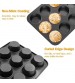 12 Cupcake Muffin Mold Tray Non Stick Carbon Steel